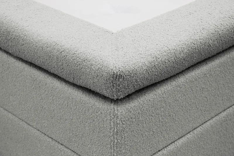 Hilton Komplett Sängpaket 160x200 cm Kontinentalsäng med rutad sänggavel - Grå / Teddy - Möbler - Säng - Kontinentalsäng