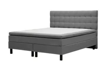 Hilton Komplett Sängpaket 160x200 cm Kontinentalsäng med rutad sänggavel - Grå - Möbler - Säng - Kontinentalsäng