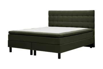 Hilton Komplett Sängpaket 160x200 cm Kontinentalsäng med rutad sänggavel - Grön - Möbler - Säng - Kontinentalsäng
