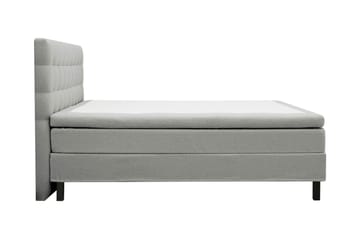 Hilton Komplett Sängpaket 160x200 cm Kontinentalsäng med rutad sänggavel i teddy - Grå / Teddy - Möbler - Säng - Kontinentalsäng