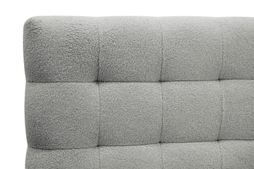 Hilton Komplett Sängpaket 160x200 cm Kontinentalsäng med rutad sänggavel i teddy - Grå / Teddy - Möbler - Säng - Kontinentalsäng