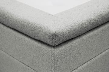 Hilton Komplett Sängpaket 160x200 cm Kontinentalsäng med rutad sänggavel i teddy - Grå / Teddy - Möbler - Säng - Kontinentalsäng
