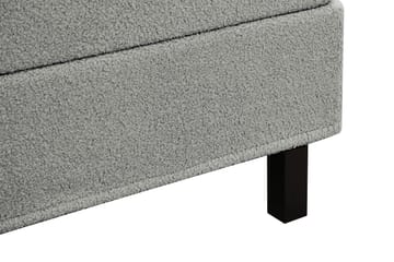 Hilton Komplett Sängpaket 160x200 cm Kontinentalsäng med rutad sänggavel i teddy - Grå / Teddy - Möbler - Säng - Kontinentalsäng