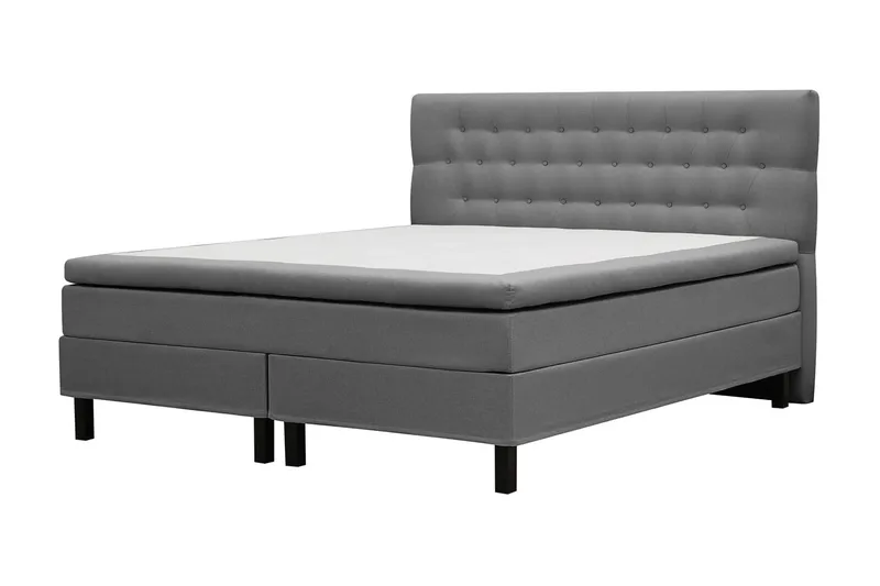 Hilton Komplett Sängpaket 180x200 cm Kontinentalsäng med diamant sänggavel - Grå - Möbler - Säng - Kontinentalsäng