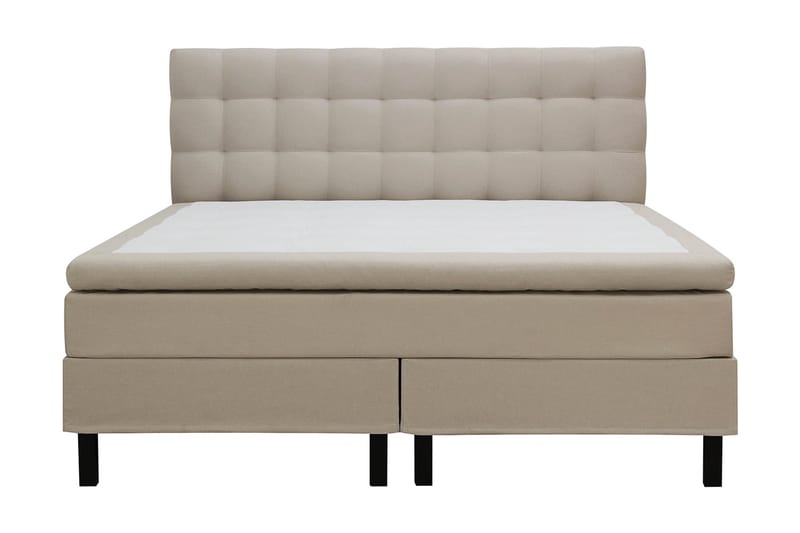 Hilton Komplett Sängpaket 180x200 cm Kontinentalsäng med rutad sänggavel - Beige - Möbler - Säng - Kontinentalsäng