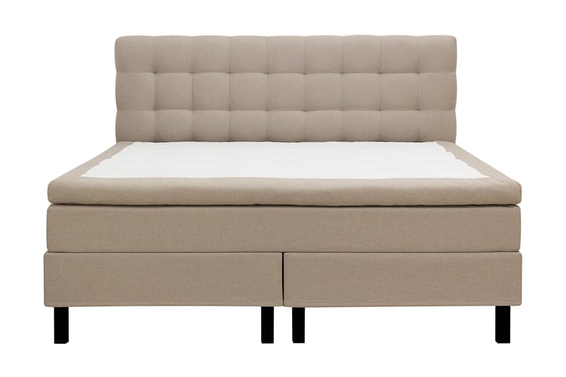 Hilton Komplett Sängpaket 180x200 cm Kontinentalsäng med rutad sänggavel - Beige - Möbler - Säng - Kontinentalsäng
