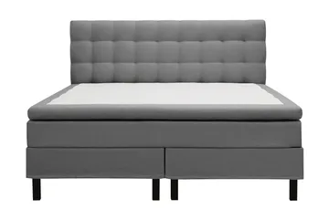 Hilton Komplett Sängpaket 180x200 cm Kontinentalsäng med rutad sänggavel - Grå - Möbler - Säng - Kontinentalsäng