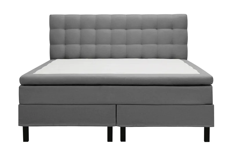 Hilton Komplett Sängpaket 180x200 cm Kontinentalsäng med rutad sänggavel - Grå - Möbler - Säng - Kontinentalsäng