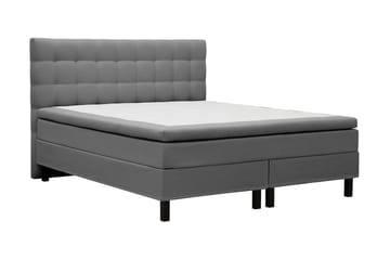 Hilton Komplett Sängpaket 180x200 cm Kontinentalsäng med rutad sänggavel - Grå - Möbler - Säng - Kontinentalsäng