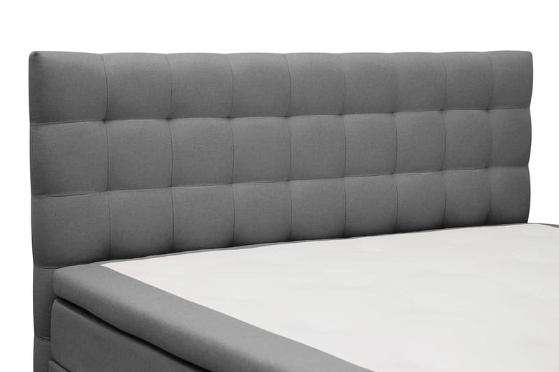 Hilton Komplett Sängpaket 180x200 cm Kontinentalsäng med rutad sänggavel - Grå - Möbler - Säng - Kontinentalsäng