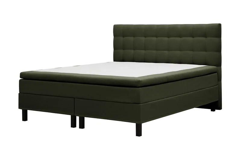 Hilton Komplett Sängpaket 180x200 cm Kontinentalsäng med rutad sänggavel - Grön - Möbler - Säng - Kontinentalsäng