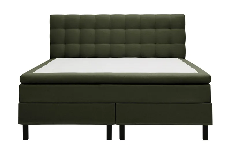 Hilton Komplett Sängpaket 180x200 cm Kontinentalsäng med rutad sänggavel - Grön - Möbler - Säng - Kontinentalsäng