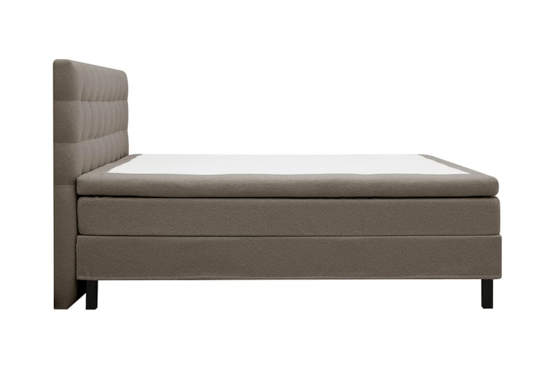 Hilton Komplett Sängpaket 180x200 cm Kontinentalsäng med rutad sänggavel i teddy - Brun - Möbler - Säng - Kontinentalsäng