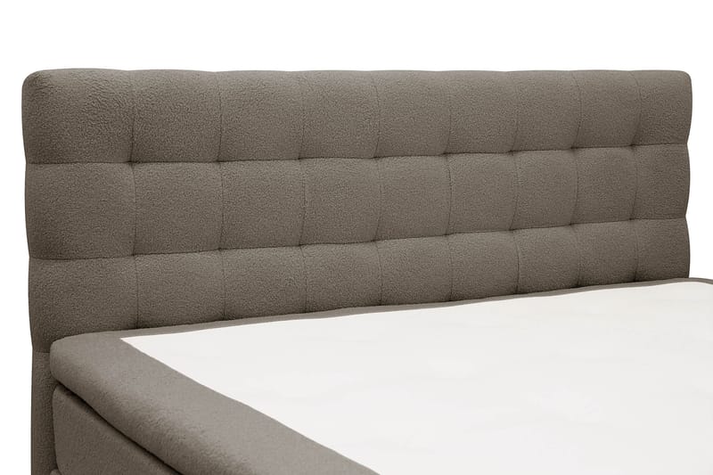 Hilton Komplett Sängpaket 180x200 cm Kontinentalsäng med rutad sänggavel i teddy - Brun - Möbler - Säng - Kontinentalsäng
