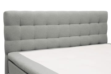 Hilton Komplett Sängpaket 180x200 cm Kontinentalsäng med rutad sänggavel i teddy - Grå - Möbler - Säng - Kontinentalsäng