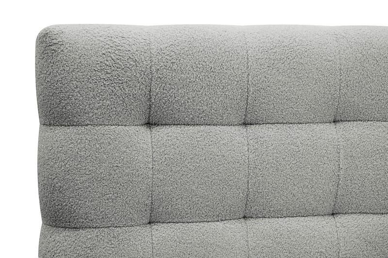 Hilton Komplett Sängpaket 180x200 cm Kontinentalsäng med rutad sänggavel i teddy - Grå - Möbler - Säng - Kontinentalsäng