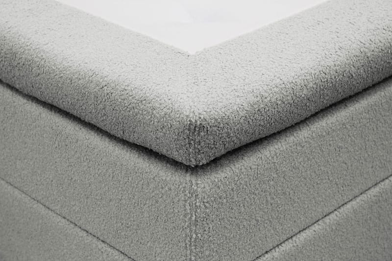 Hilton Komplett Sängpaket 180x200 cm Kontinentalsäng med rutad sänggavel i teddy - Grå - Möbler - Säng - Kontinentalsäng