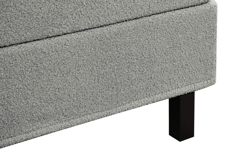 Hilton Komplett Sängpaket 180x200 cm Kontinentalsäng med rutad sänggavel i teddy - Grå - Möbler - Säng - Kontinentalsäng