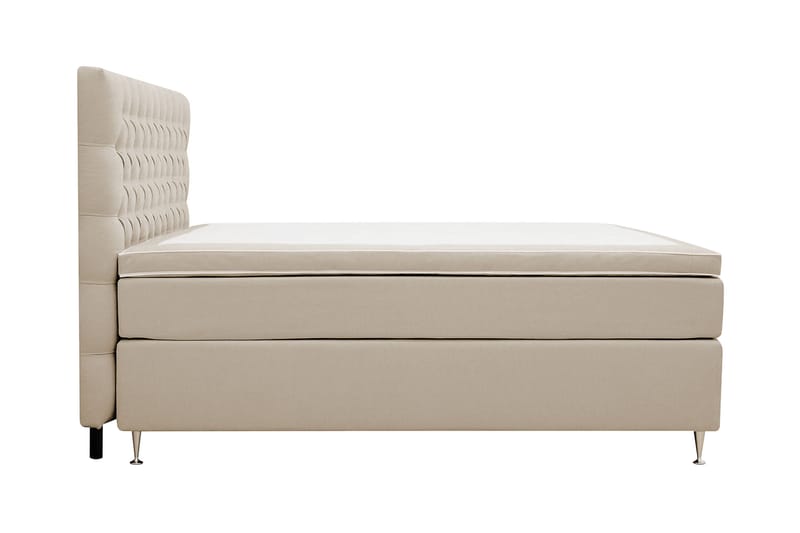 Hilton lyx Komplett Sängpaket 160x200 cm Kontinentalsäng med knappad sänggavel - Beige - Möbler - Säng - Kontinentalsäng