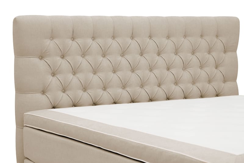 Hilton lyx Komplett Sängpaket 160x200 cm Kontinentalsäng med knappad sänggavel - Beige - Möbler - Säng - Kontinentalsäng