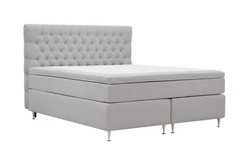 Hilton Lyx Komplett Sängpaket 160x200 cm Kontinentalsäng med knappad sänggavel - Grå - Möbler - Säng - Kontinentalsäng