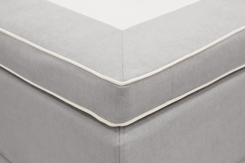 Hilton Lyx Komplett Sängpaket 160x200 cm Kontinentalsäng med knappad sänggavel - Grå - Möbler - Säng - Kontinentalsäng