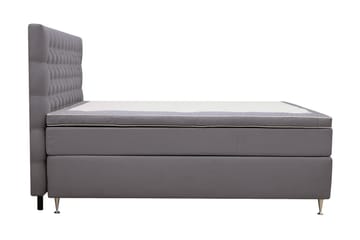 Hilton lyx Komplett Sängpaket 160x200 cm Kontinentalsäng med knappad sänggavel - Grå - Möbler - Säng - Kontinentalsäng