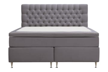 Hilton lyx Komplett Sängpaket 160x200 cm Kontinentalsäng med knappad sänggavel - Grå - Möbler - Säng - Kontinentalsäng