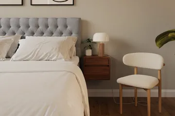Hilton Lyx Komplett Sängpaket 160x200 cm Kontinentalsäng med knappad sänggavel - Grå - Möbler - Säng - Kontinentalsäng