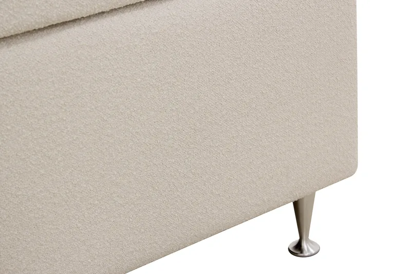 Hilton Lyx Komplett Sängpaket 160x200 cm Kontinentalsäng med knappad sänggavel i bouclé - Ivory / Bouclé - Möbler - Säng - Kontinentalsäng