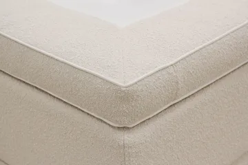 Hilton Lyx Komplett Sängpaket 160x200 cm Kontinentalsäng med knappad sänggavel i bouclé - Ivory / Bouclé - Möbler - Säng - Kontinentalsäng