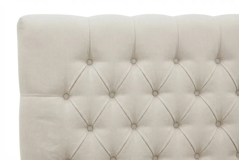 Hilton Lyx Komplett Sängpaket 160x200 cm Kontinentalsäng med knappad sänggavel i chenille - Beige - Möbler - Säng - Kontinentalsäng