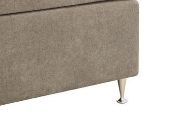 Hilton Lyx Komplett Sängpaket 160x200 cm Kontinentalsäng med knappad sänggavel i chenille - Brun - Möbler - Säng - Kontinentalsäng
