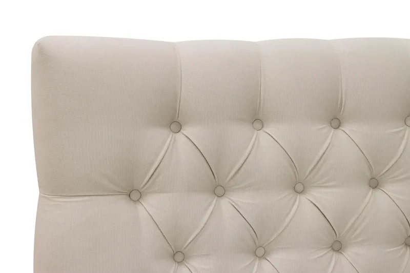 Hilton Lyx Komplett Sängpaket 160x200 cm Kontinentalsäng med knappad sänggavel i sammet - Beige / Sammet - Möbler - Säng - Kontinentalsäng