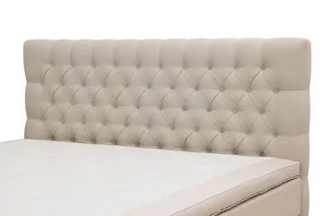 Hilton Lyx Komplett Sängpaket 160x200 cm Kontinentalsäng med knappad sänggavel i sammet - Beige / Sammet - Möbler - Säng - Kontinentalsäng