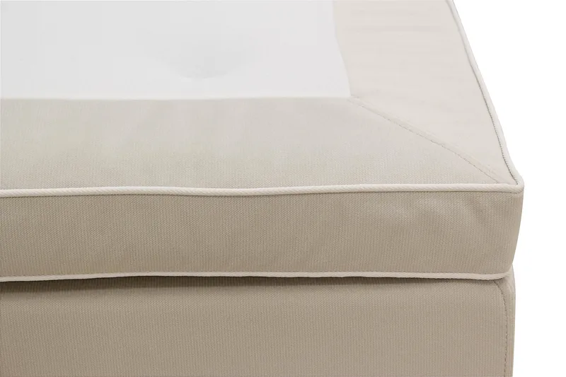Hilton Lyx Komplett Sängpaket 160x200 cm Kontinentalsäng med knappad sänggavel i sammet - Beige / Sammet - Möbler - Säng - Kontinentalsäng