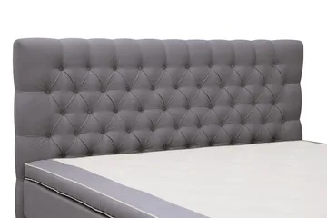 Hilton Lyx Komplett Sängpaket 160x200 cm Kontinentalsäng med knappad sänggavel i sammet - Grå / Sammet - Möbler - Säng - Kontinentalsäng