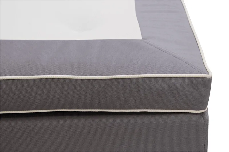 Hilton Lyx Komplett Sängpaket 160x200 cm Kontinentalsäng med knappad sänggavel i sammet - Grå / Sammet - Möbler - Säng - Kontinentalsäng