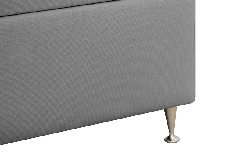 Hilton Lyx Komplett Sängpaket 160x200 cm Kontinentalsäng med knappad sänggavel i sammet - Ljusgrå / Sammet - Möbler - Säng - Kontinentalsäng