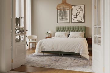 Hilton lyx Komplett Sängpaket 160x200 cm Kontinentalsäng med knappad sänggavel i sammet - Olivgrön / Sammet - Möbler - Säng - Kontinentalsäng