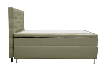 Hilton Lyx Komplett Sängpaket 160x200 cm Kontinentalsäng med knappad sänggavel i sammet - Olivgrön / Sammet - Möbler - Säng - Kontinentalsäng