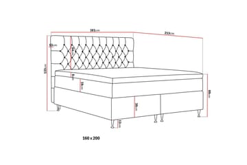 Hilton lyx Komplett Sängpaket 160x200 cm Kontinentalsäng med knappad sänggavel - Ljusbeige - Möbler - Säng - Kontinentalsäng