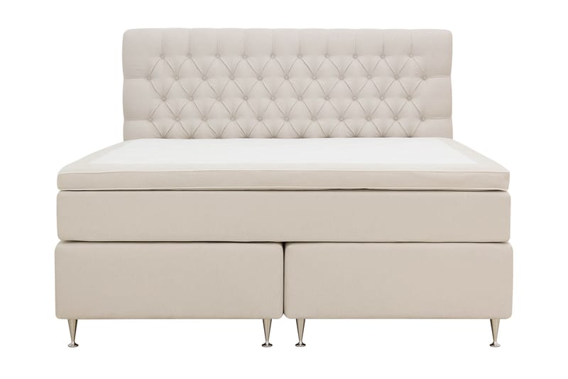Hilton lyx Komplett Sängpaket 160x200 cm Kontinentalsäng med knappad sänggavel - Ljusbeige - Möbler - Säng - Kontinentalsäng