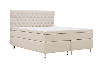 Hilton lyx Komplett Sängpaket 160x200 cm Kontinentalsäng med knappad sänggavel - Ljusbeige - Möbler - Säng - Kontinentalsäng