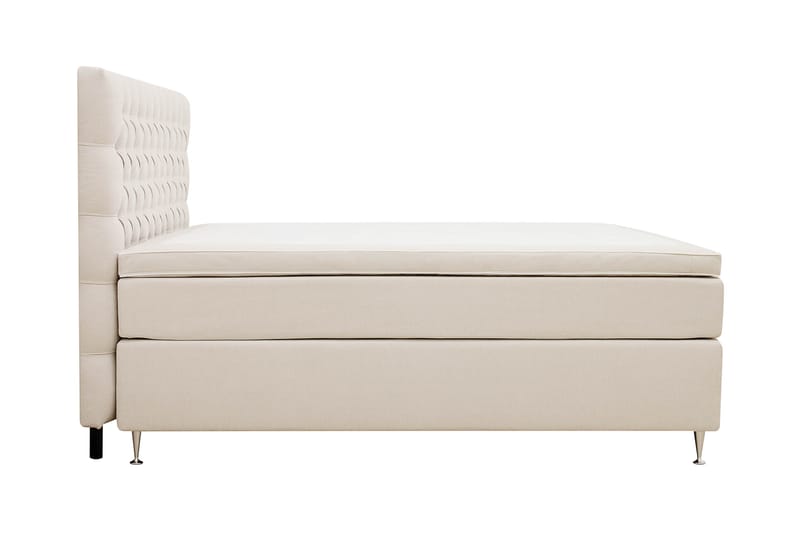 Hilton lyx Komplett Sängpaket 160x200 cm Kontinentalsäng med knappad sänggavel - Ljusbeige - Möbler - Säng - Kontinentalsäng