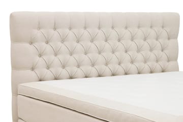 Hilton lyx Komplett Sängpaket 160x200 cm Kontinentalsäng med knappad sänggavel - Ljusbeige - Möbler - Säng - Kontinentalsäng
