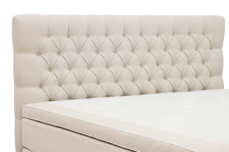 Hilton lyx Komplett Sängpaket 160x200 cm Kontinentalsäng med knappad sänggavel - Ljusbeige - Möbler - Säng - Kontinentalsäng