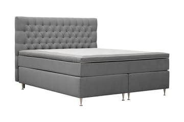 Hilton lyx Komplett Sängpaket 160x200 cm Kontinentalsäng med knappad sänggavel - Ljusgrå - Möbler - Säng - Kontinentalsäng