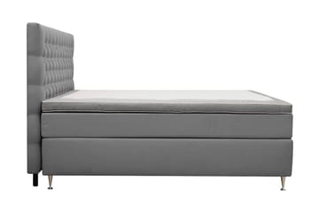 Hilton lyx Komplett Sängpaket 160x200 cm Kontinentalsäng med knappad sänggavel - Ljusgrå - Möbler - Säng - Kontinentalsäng
