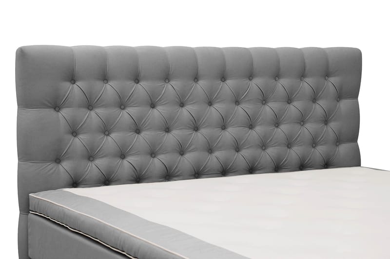 Hilton lyx Komplett Sängpaket 160x200 cm Kontinentalsäng med knappad sänggavel - Ljusgrå - Möbler - Säng - Kontinentalsäng